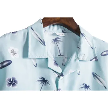 56# Mens Vara Tricouri Topuri 2021 Nou Tipărite Maneca Scurta Buzunar Cămașă Plaja Vânt De Sus Bluza Cămașă Hawaiană Bărbați Îmbrăcăminte Combinezon 