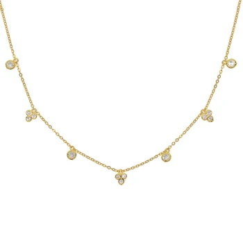 Minimalist 35+10cm cravată colier moda bijuterii AAA cz piatră colier de link-ul lanț de Aur de culoare lanț delicat subțire colier 