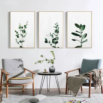 Minimali de Moda frunză verde Panza Pictura Boho Cactus Imprimare Naturale Scandinave Poza Perete Pentru Living Home Decor Cameră