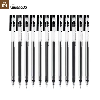 12Pcs Youpin Pixuri cu Gel Guangbo Roller Pen 0.5 MM Negru de Cerneală de Mare capacitate pix cu gel Rapid Uscat Pen Scrie fără probleme Glonț Pen 