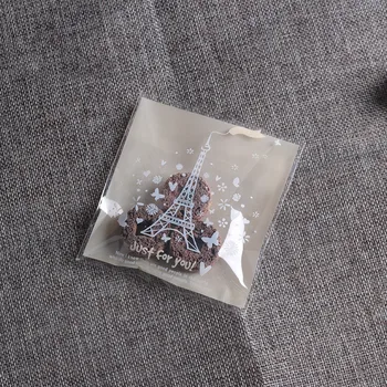 200pcs de Copt sac autoadezive, ambalaje din plastic sac cookie Cookie Candy Bag 10*10+3 cm/7*7+3cm 