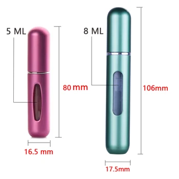5/8 ml de Călătorie Portabil Mini Container de Aluminiu de unică folosință Parfum Spray Sticla Goală Cosmetice Sticla de Stocare Containere de Apă Instrument 