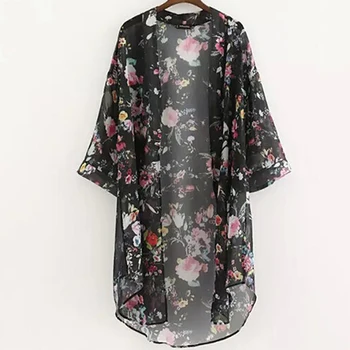 Femei Casual Vintage Kimono Cardigan Doamnelor Mult Croseta Sifon Kimono Liber Flora Bluza Imprimate Topuri De Vară 2021