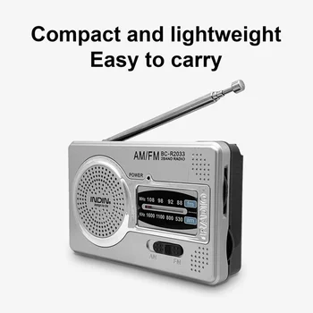 BC-R2033Full Band Radio AM FM Recorder de Buzunar Consum Redus de Energie receptor Radio Built-in Difuzor pentru Acasă antena Retractabil 