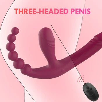 Strapless femeia patrunde barbatul Penis artificial Vibratoare Big Butt Plug Anal Jucării pentru Adulți Strap-on pentru Sex Lesbiene Dubla Penis artificial Vibratoare pentru Femei 