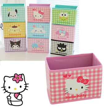 Kawaii Kuromi Cutie De Depozitare Hello Kitty Pliabil Desktop Diverse Cutie Cinnamorol Bijuterii Cosmetice Cutie De Depozitare Fete Jucărie De Pluș Cadou