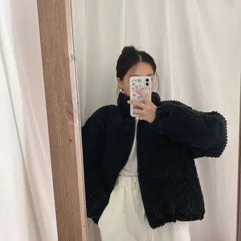 Culturile De Iarnă Haina De Catifea Femei Coreeană De Moda Chic Hanorac Femme 2022 Moda Noua Gros Cu Bule Cald Straturi De Bumbac Paltoane Hanorace 