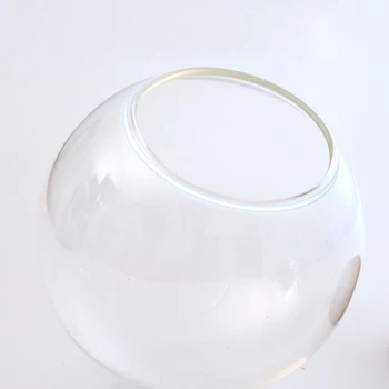 Sticla Display Cloche Terariu Mingea în Formă de Capac Dop de Bază cu Bază de Lemn 