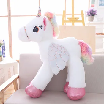 60-90cm 2018 Noi Animale Moi de Desene animate Cai de Animale de Înaltă Calitate, Umplute Jucărie de Pluș Unicorn Soft Cal de Plus Ponei Papusa 