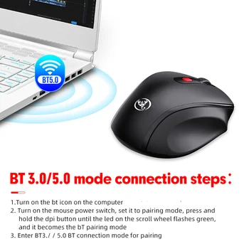 VicTsing T67 Wireless Gamer Mouse-ul Dual Bluetooth Ergonomic Mouse 6 Butoane Tăcut Soareci Pentru Calculator PC, Laptop Mouse gamer