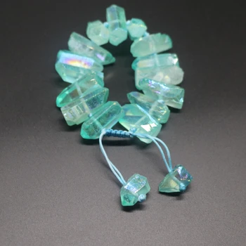 Cca 15 buc/strand Natural Verde Cristal de Titan AB Cristal de Culoare Bratari, Închiderea Liniei de Rock Qaurtz Conector 