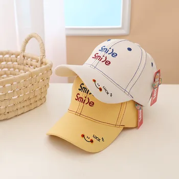 Doit 2022 Copil Șapcă de Baseball Pentru Fete Băiat Pălării de Vară de protecție Solară Copil Pălărie Casual Hip Hop dublu zâmbet Copii Capace Pentru 2-7 Y 