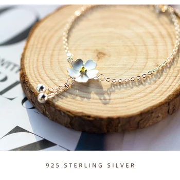 Colusiwei Flori Clopot de Link-ul Lanț Brățară pentru Femei Reale Argint 925 floare de Cires Moda Bijuterii Fine 2019 Noi 