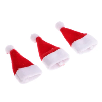12 Piese Miniaturale Pălărie de Moș Crăciun de Jucărie Decor Pentru 1/12 Casa de Păpuși în Miniatură Papusa Xmas Party Accesoriu 