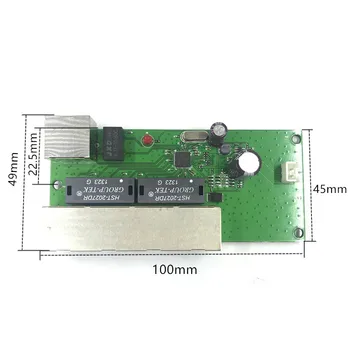 5-port Gigabit switch module este utilizat pe scară largă în linie de LED-uri 5 porturi 10/100/1000m de contact port 5V-24V PCBA Placa de baza 