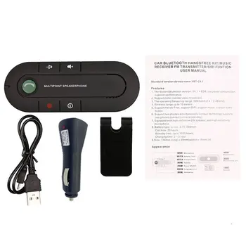 Difuzor fără Fir compatibil Bluetooth Handsfree Car Kit Music Player MP3 USB Power Audio Receptor Parasolar Difuzor Clip 