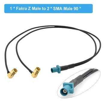 Fakra Z Bărbat cu Dublă SMA Male Plug Tip Y Splitter Coadă Cablu RG174 Auto Navigație GPS Antena Extensia Jumper Cablu Coaxial 