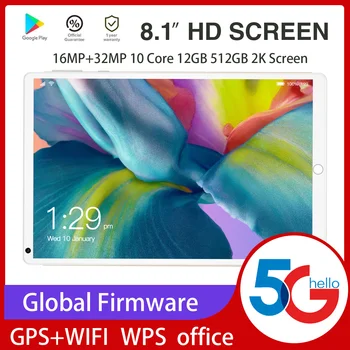 Tablet PC Galax S18 8.1 Inch Google Play WPS Office WIFI GPS Android11 8800mAh 12GB RAM 512 GB ROM Camera 32MP 10 Core Tablette 