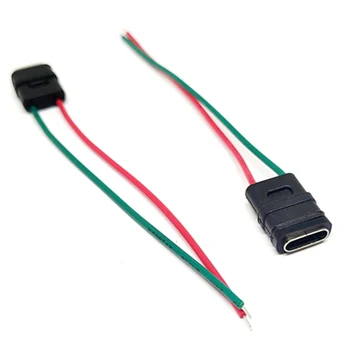 2-5Pcs Micro USB Jack de Tip C, Sarma de Sudura W Tip rezistent la apa Cu Cablurilor Pozitive Și Negative de sex Feminin Conector de Încărcare Priză 
