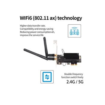 Wifi 6 PCI-e placa de Retea Dual Band 5G 2.4 G 802.11 AX Bluetooth-compatibil 5.0 Wireless Wifi6 PCI Express Antena Pentru Intel AX200 