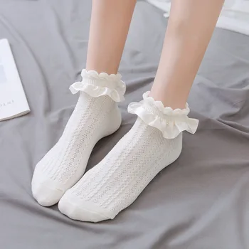 2021 Japoneze kawaii Zburli Lolita Sosete pentru Femei Șosete Scurte Costume Cosplay Accesorii Nylon Lace Printesa Ciorap 