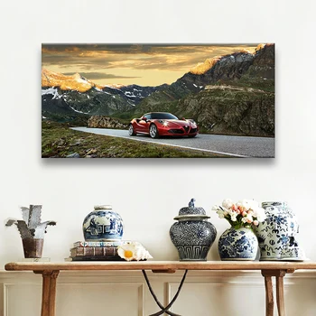 Alfa Romeo 4C Quadrifoglio Home Decor de Perete Mare de Imagini Pentru Camera de zi Postere HD Tablouri Canvas 