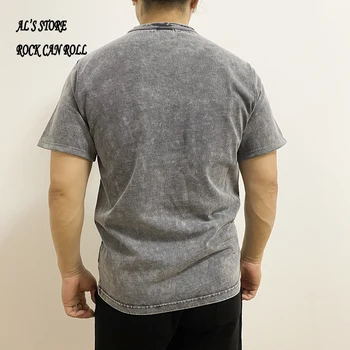 20S9 RockCanRoll NE-Size Super Calitate 350GSM 12.5 oz Grele Casual Tee Moale Gros Spălat Bumbac Pocket T Shirt 