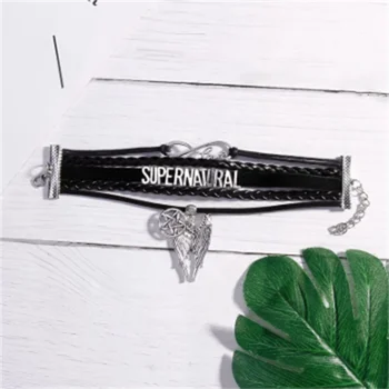 Supranatural-Colgante de pulsera Supranaturale, pulseras de cuero de Fan de la película, joyería de Amistad de regalo en-gros 