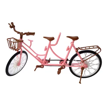 Simulare Roz Mini Dublu din Plastic-scaun Bicicleta Biciclete Papusa Accesorii de Sport în aer liber Jucărie de Păpuși Barbie și Ken Copii Set 