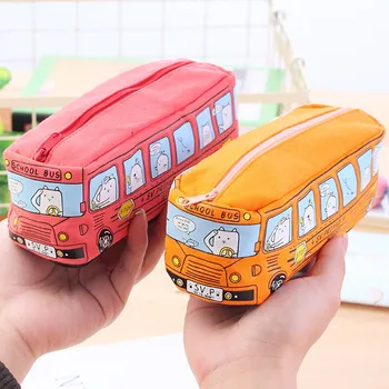 Pânză de creație Prino autobuz Autobuz Caz Creion de Mare Capacitate Mașină Caz Creion Sac de Papetarie Cosmetice Sac de Depozitare Studiu de papetărie 