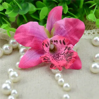 10buc/lot 7.5 cm Orhidee Matase Flori Artificiale Cap Pentru Decor Nunta DIY Coroană de flori Cadou Scrapbooking Ambarcațiuni de Flori False 