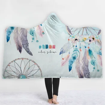 Dreamcatcher serie de Pene Moale Confortabil Arunca Pătură În Cap Pătură Caldă pentru Canapea Arunca Călătorie cu Gluga Pătură Anime Pătură MT 