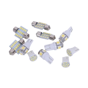 11 Buc LED-uri Albe Lumini de Interior pentru T10 & 31mm Harta Cupola Lămpii numărului de Înmatriculare 