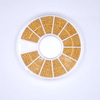 1 Cutie de Aur, Argint Mini Negru Caviar Șirag de mărgele Metalice 3D decoratiuni de arta unghiilor unghii bijuterii accesorii unghii caviar Instrumente diy 