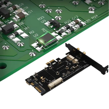 Mini PCI-E PCI-E 1X Adaptor cu Slot pentru Card SIM,MSATA SSD la SATA 3.0 Adapter 2 in 1 Convertor Card pentru PC, Laptop 