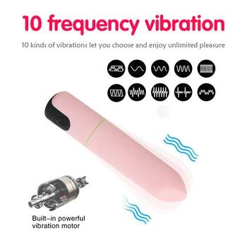 10 Viteza Glont Vibrator Penis artificial Vibratoare punctul G, Clitorisul Stimulator Mini Jucarii Sexuale pentru Femei Ruj Maturbator Produse pentru Adulți 