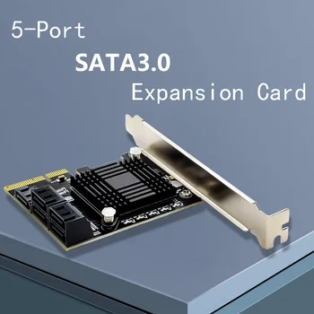 JMB585 Cip 5 Porturi SATA 3.0 pentru Card de Expansiune PCIe 4X PCI Express Gen 3 SATA Adaptor SATA 3 Converter cu radiator pentru HDD SSD