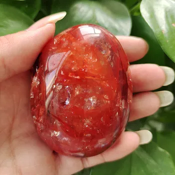 De înaltă calitate, piatra Naturala Rosu Hematoid Cristal de cuarț de palmier decor Acasă Medita și de vindecare chakra cristale 