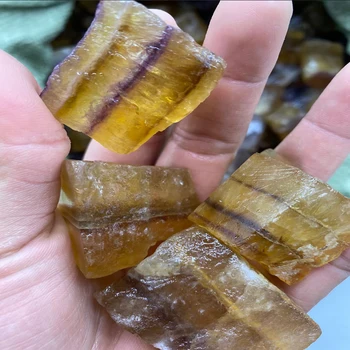 Naturale Galben Violet Fluorit Dur Cuarț De Cristal Reiki De Vindecare Cristale Minerale-Specimen Difuze Piatra Rezervor De Pește Ornament 