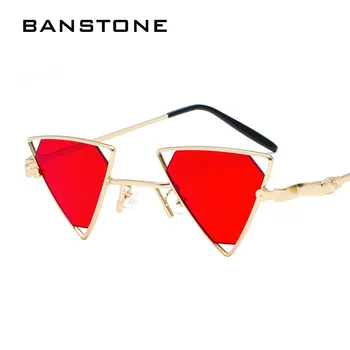 BANSTONE Moda Triunghi Tubulare din Metal Stil SteamPunk ochelari de Soare pentru Femei Brand Cool Design Ochelari de Soare Oculos De Sol 