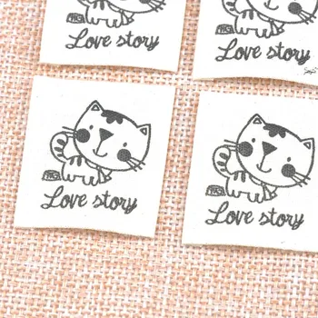 Stoc haine etichete etichete Bej marcare etichete pisica cu poveste de dragoste Imbracaminte Incaltaminte Genti Lavabil Etichetele 32x36mm50pcs cp1529 