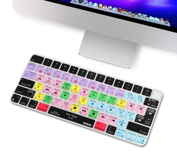 XSKN Final Cut Pro comenzi Rapide de la Tastatură pentru a Acoperi 2021 Noul iMac 24 inch, Tastatură Magic A2449 Cu Touch ID,A2450 Cu Blocare Cheie 