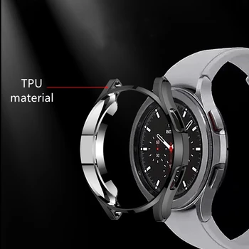 Caz Pentru Samsung Galaxy Watch 4 Classic 42/46mm Placare TPU Bara de protectie Moale Ceas Inteligent husa de Protectie Pentru Galaxy Watch4 Clasic 