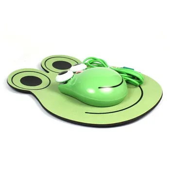 Receptor Usb cu Fir de Desene animate Drăguț 1000 DPI Șoareci 3 Chei Mouse Optic Cu Mouse Pad Verde Pentru Copii Pentru Laptop Calcula 2021