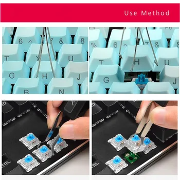FIXFANS Keycap Extractorul pentru Tastatură Mecanică din Oțel Inoxidabil Keycap Remover MX Comutator Tragator Instrument de Reparare Tastatura 