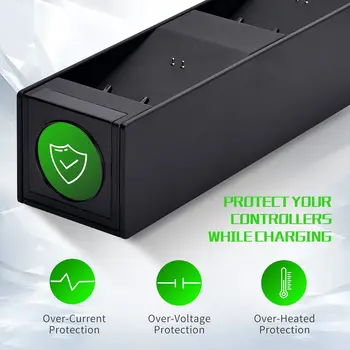 Controler de jocuri de noroc Incarcator USB Pentru Xbox Serie Xbox X Dualshock 4 Docking Station Cu 2 * 1100mAh Baterie Reîncărcabilă & Piele 