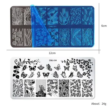 Unghiilor Stamping Plăci de Unghii de Arta Imagine Stencil Frunze de Flori Dungă Geometrie DIY Placa de Instrumente de Timbru Template-uri 