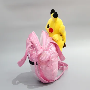Okemon Pikachu desene animate pluș sac messenger pungă de monede de copii sac de drăguț fată geantă de mână de vacanță cadou de suvenir de jucărie pentru copii 
