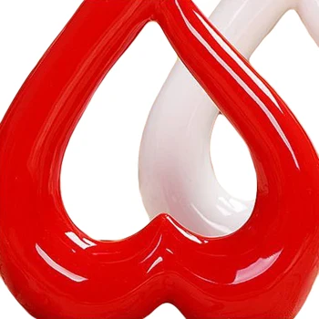 Ghiveci de uz Casnic Culoare Solidă Forma de Inima Vaza Decorativa Artware pentru Camera de zi Office Negru Alb Roșu 