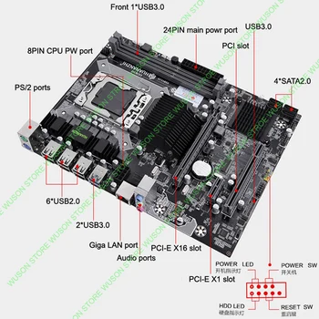 HUANANZHI X58 Placa de baza CPU RAM, Combo, Socket LGA1366 CPU Xeon X5570 cu Cooler Mare Brand RAM 16G(2*8G) REG ECC Cumpere Calculator 